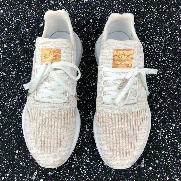Worn 1x ADIDAS Swift Run Running Shoes Sneakers White Copper Metallic Sz. 11 US - Picture 3 of 7